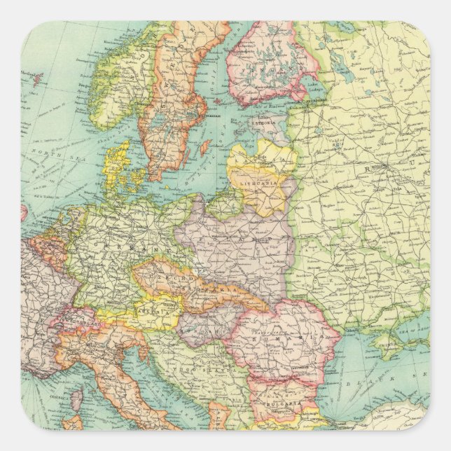 Europe political Map Square Sticker (Front)