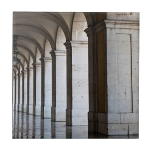 Europe, Portugal, Lisbon. Columns Of The Arcade Tile