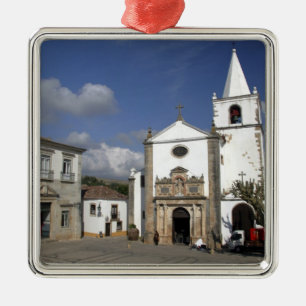 Europe, Portugal, Obidos. Santa Maria Church in Metal Tree Decoration