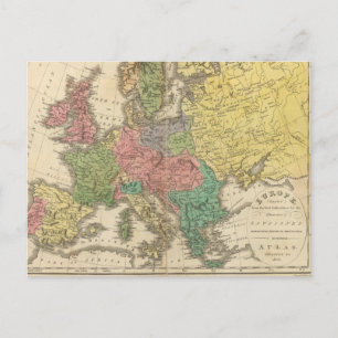 Europe Religion Atlas Map Postcard