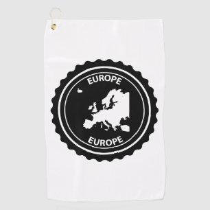 Europe rubber stamp golf towel