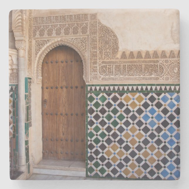 Europe, Spain, Andalusia, Granada, Alhambra Stone Coaster (Front)