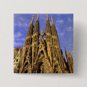 Europe, Spain, Barcelona, Sagrada Familia 15 Cm Square Badge