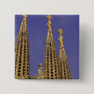 Europe, Spain, Barcelona Sagrada Familia 15 Cm Square Badge