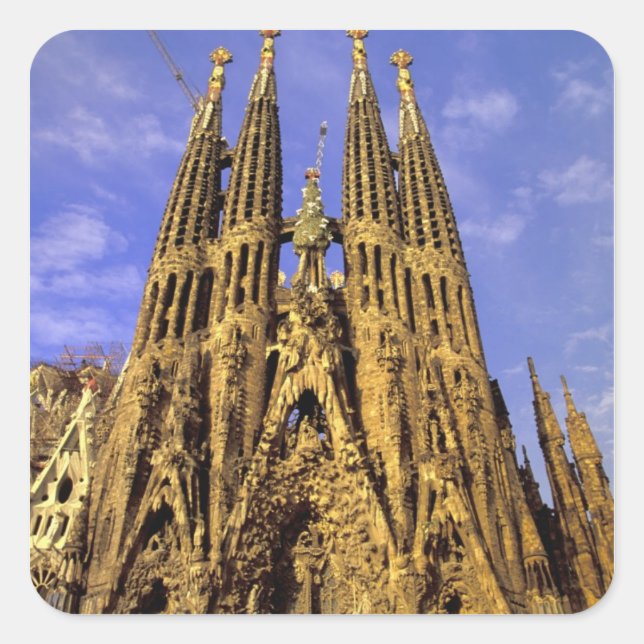 Europe, Spain, Barcelona, Sagrada Familia Square Sticker (Front)