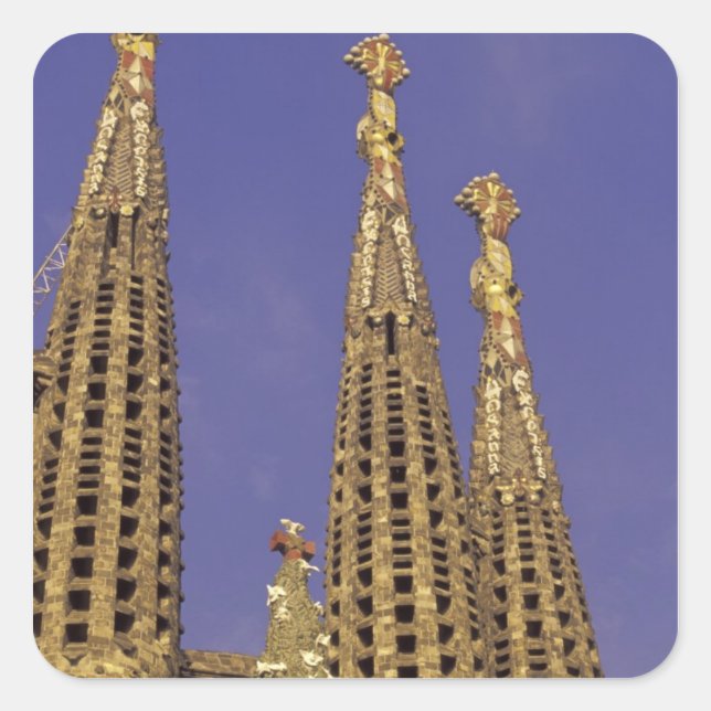 Europe, Spain, Barcelona Sagrada Familia Square Sticker (Front)