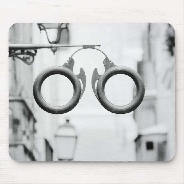 Europe, Spain, Mallorca. Eyeglass shop sign, Mouse Pad (Front)