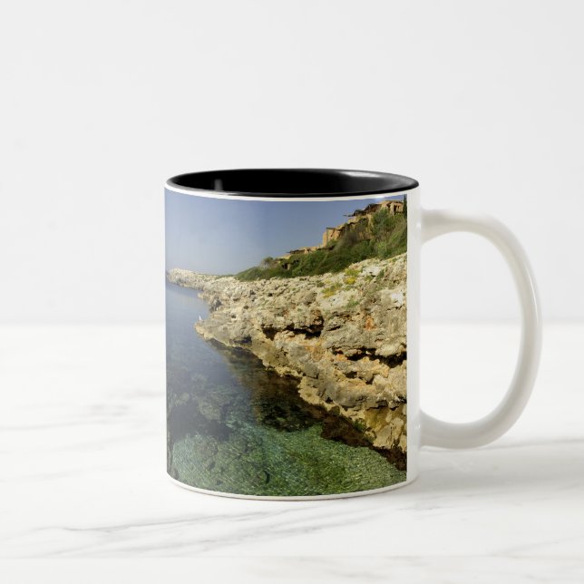 Europe, Spain, Minorca (aka Menorca), Binibeca. 2 Two-Tone Coffee Mug (Right)