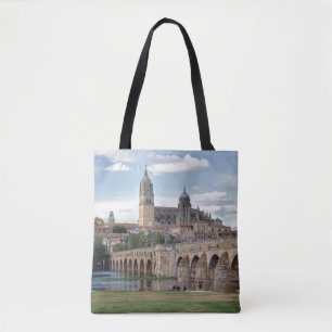 Europe, Spain, Salamanca. The Roman bridge over Tote Bag