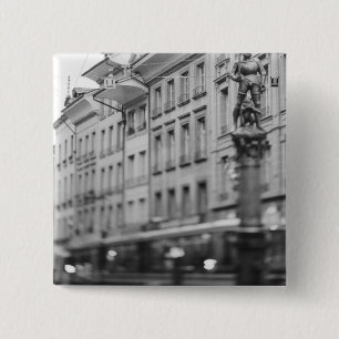 Europe, Switzerland, Bern. Tram, Marktgasse 15 Cm Square Badge