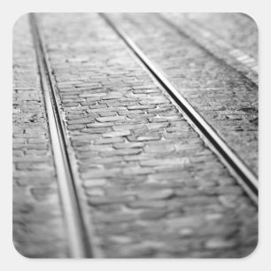 Europe, Switzerland, Bern. Tram tracks, 2 Square Sticker