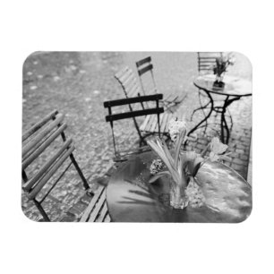 Europe, Switzerland, Lucerne. Outdoor cafe table Magnet