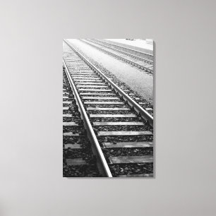 Europe, Switzerland, Zurich. Train tracks Canvas Print