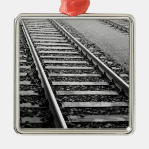 Europe, Switzerland, Zurich. Train tracks Metal Tree Decoration
