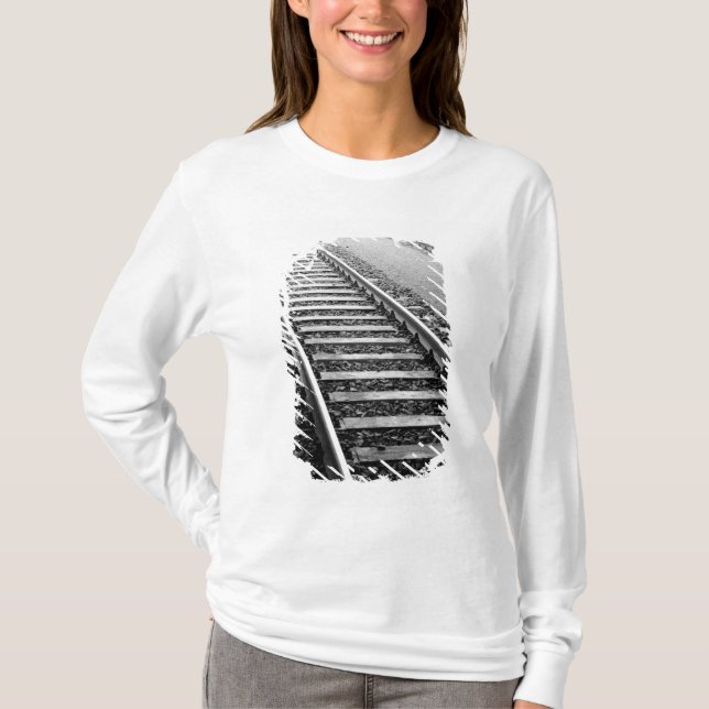 Europe, Switzerland, Zurich. Train tracks T-Shirt (Front)