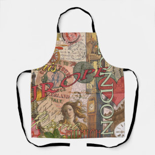 Europe Travel Vintage European Paris France Art Apron