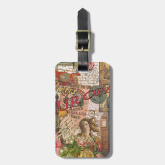 Europe Travel Vintage European Paris France Art Luggage Tag