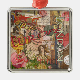 Europe Travel Vintage European Paris France Art Metal Tree Decoration