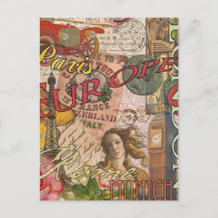 Europe Travel Vintage European Paris France Art Postcard