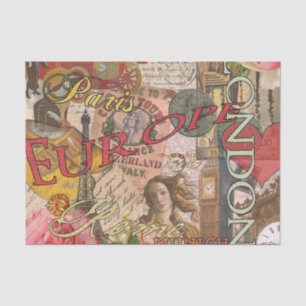 Europe Travel Vintage European Paris France Art Tissue Paper