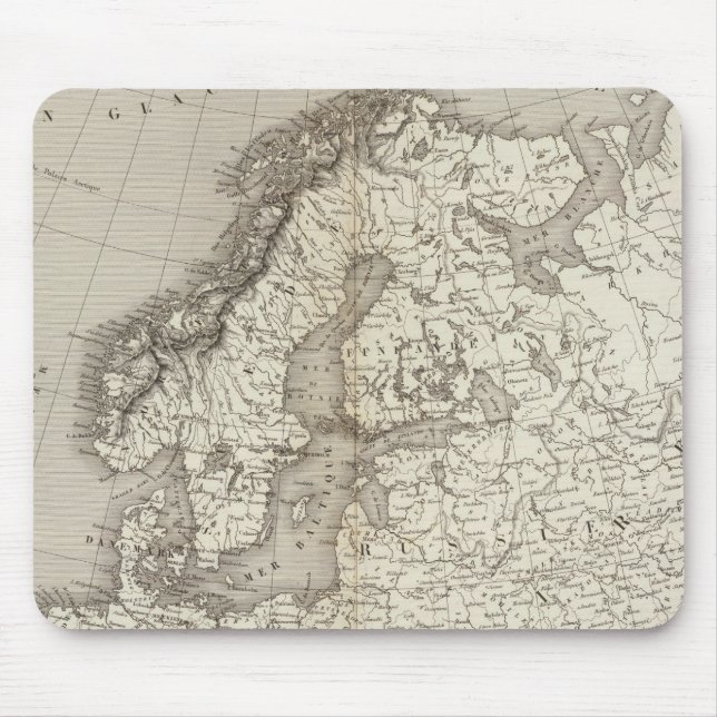 Europe uncolored map mouse pad (Front)