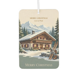 European Alpine Christmas- Snowy Mountain Winter Car Air Freshener