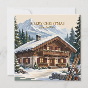 European Alpine Christmas- Snowy Mountain Winter Invitation