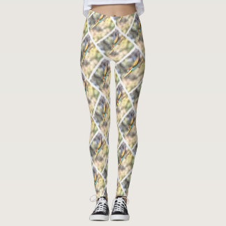 European Bee Eater In Flight Watercolor Leggings