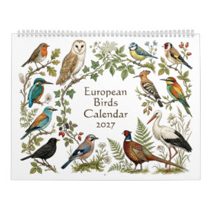 European Birds - Two Page 2027 Calendar