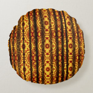 European court Baroque Geometric Floral Scoll Round Cushion