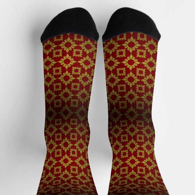 European court Baroque style floral pattern Socks (Top)