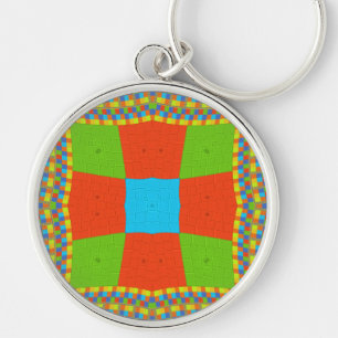 European ethnic tribal pattern key ring