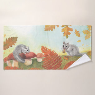 European Fat Dormouse (Glis glis) in Nature Bath Towel