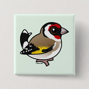 European Goldfinch 15 Cm Square Badge