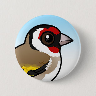 European Goldfinch 6 Cm Round Badge