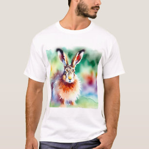 European hare 110924AREF146 - Watercolor T-Shirt