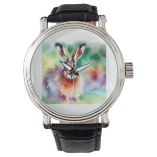European hare 110924AREF146 - Watercolor Watch