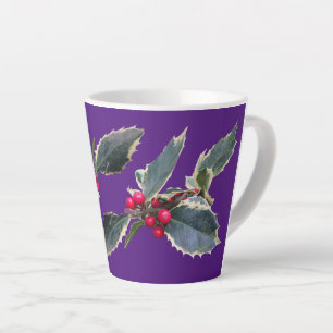 European Holly Cust. Purple Latte Mug