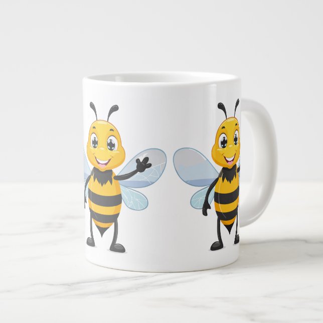 European honey bee large coffee mug (Front Right)