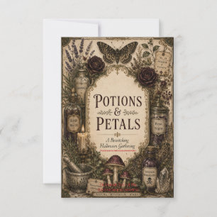 European-Inspired Halloween , Ivy and Antique Gold Thank You Card