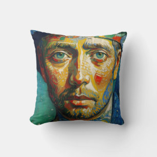 European Man Portrait Painting Cushion