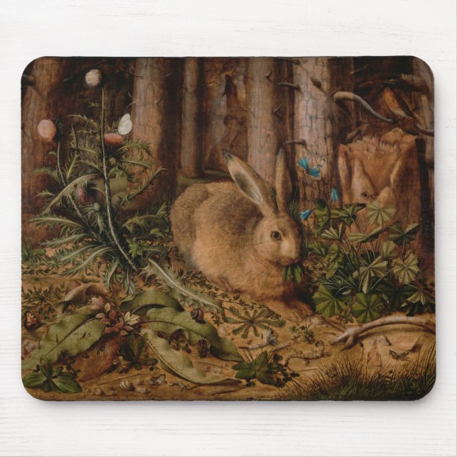 European Painting Rabbit Year Christmas Mousepad (Front)