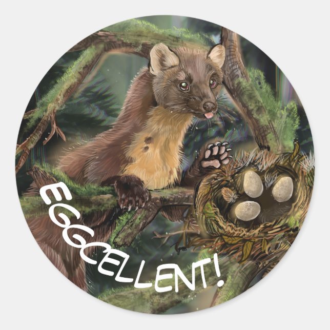 European Pine Marten Classic Round Sticker (Front)