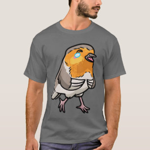 European Robin Bird Kawaii Emoticon retro T-Shirt