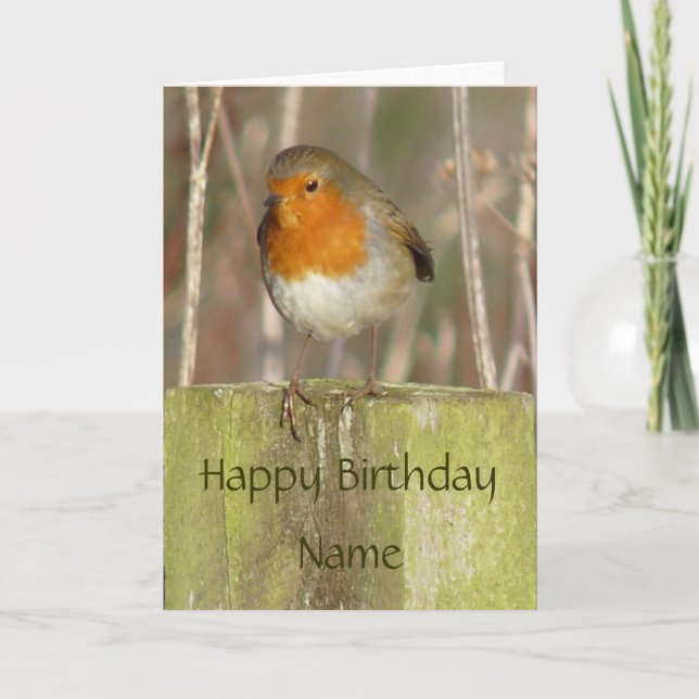 "European Robin-Bird Northumberland England" Card (Front)