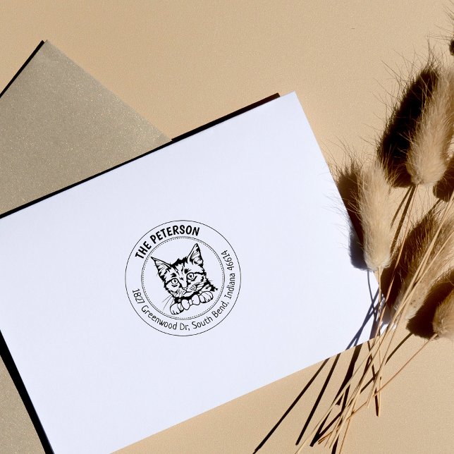  European Short Hair Cat Return Address  Rubber Stamp (Creator Uploaded)