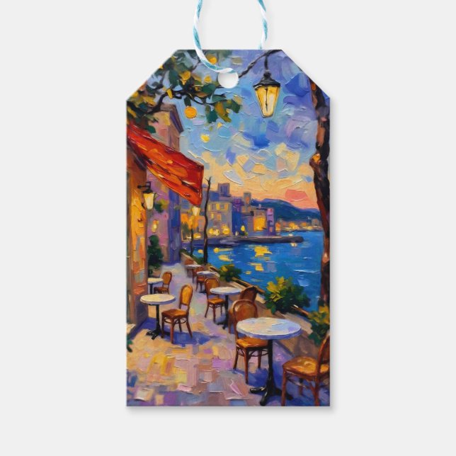 European Street at Sunset Gift Tags (Front)