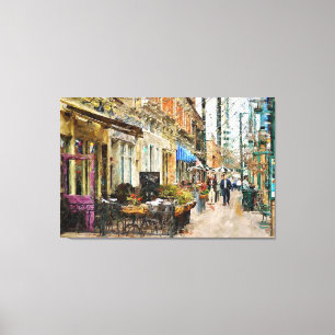 European Street Scene Canvas Print
