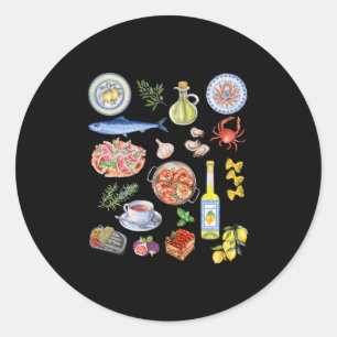 European Summer Limoncello Rome Italy Portugal Oli Classic Round Sticker