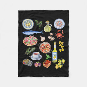 European Summer Limoncello Rome Italy Portugal Oli Fleece Blanket